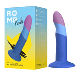 ROMP - PICCOLO DILDO DE SILICONE COM VENTOSA TRICOLORIDA 14 CM