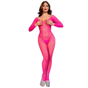 Chilirose - Cr 4894 Meia-Calça de Malha Rosa Neon P/M