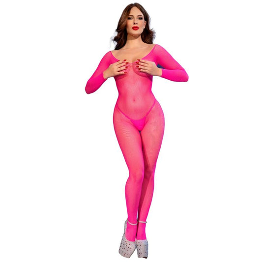 Chilirose - Cr 4894 Meia-Calça de Malha Rosa Neon P/M