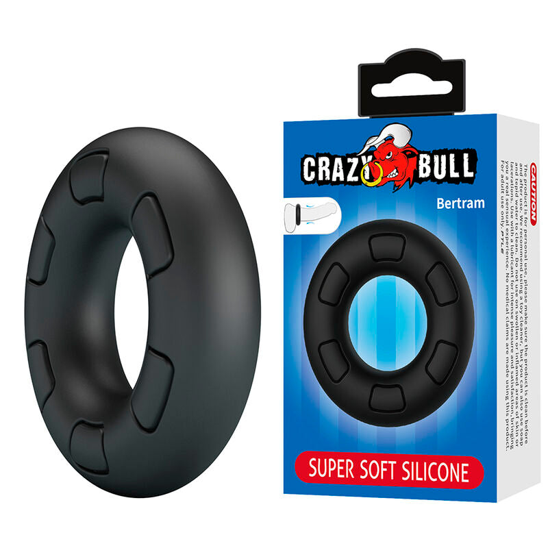 Crazy Bull - Anel Peniano de Silicone Super Macio Bertram Preto