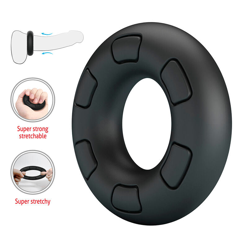 Crazy Bull - Anel Peniano de Silicone Super Macio Bertram Preto
