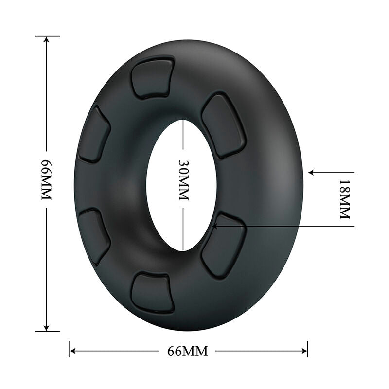 Crazy Bull - Anel Peniano de Silicone Super Macio Bertram Preto