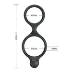 CRAZY BULL - ANEL DUPLO FLORIAN PARA PÊNIS E TESTÍCULOS PRETO
