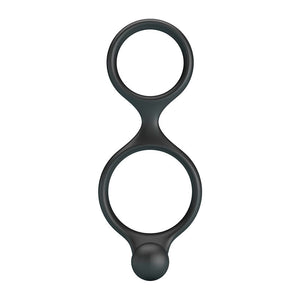 CRAZY BULL - ANEL DUPLO FLORIAN PARA PÊNIS E TESTÍCULOS PRETO
