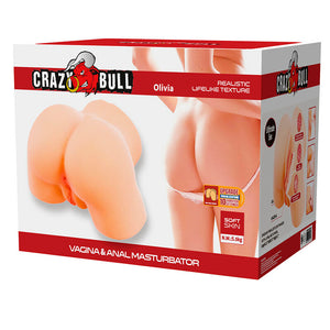 Crazy Bull - Olivia Masturbador Vibratório Duplo Vaginal e Anal Carne