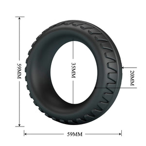 CRAZY BULL - ANEL PENIANO DE SILICONE TEXTURIZADO MERRITT PRETO