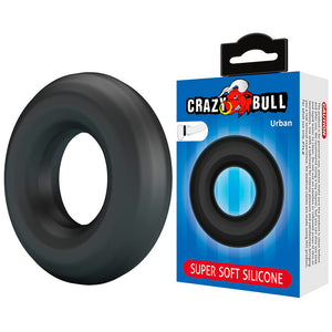 Crazy Bull - Anel Peniano de Silicone Super Macio Urbano Preto