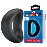 CRAZY BULL - ANEL PENIANO ERGONÔMICO DE SILICONE VALEN PRETO
