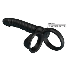 Pretty Love - Vibrador Anal Merritt com Anel e Vibração Preto