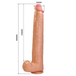 Pretty Love - Rael Dildo Flexível Realista com Ventosa 40 cm -Ø- 6 cm Marrom