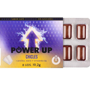 Wug Power Up - Goma de Mascar Energética para Concentração e Resistência - Cartela com 8 Unidades