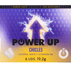 Wug Power Up - Goma de Mascar Energética para Concentração e Resistência - Cartela com 8 Unidades