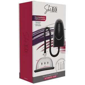 SHE.E.O - Bomba de Vácuo Automática para Vagina e Clitóris Preta