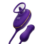 SHE.E.O - APARELHO DE SUCÇÃO CLITORIANA COM EFEITO DE LAMBIDA E ESTIMULADOR ANAL ROXO