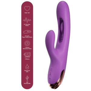 SHE.E.O - VIBRADOR RABBIT PARA PONTO G COM MOVIMENTO DIGITAL ROXO