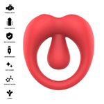 INTENSE - RUSSELL VIBRATING PENIS RING WITH CLITORIS STIMULATION RED