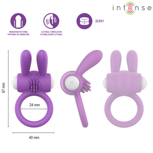 Intense - Anel Peniano Vibratório Hopps com Estimulação Clitórica Roxo