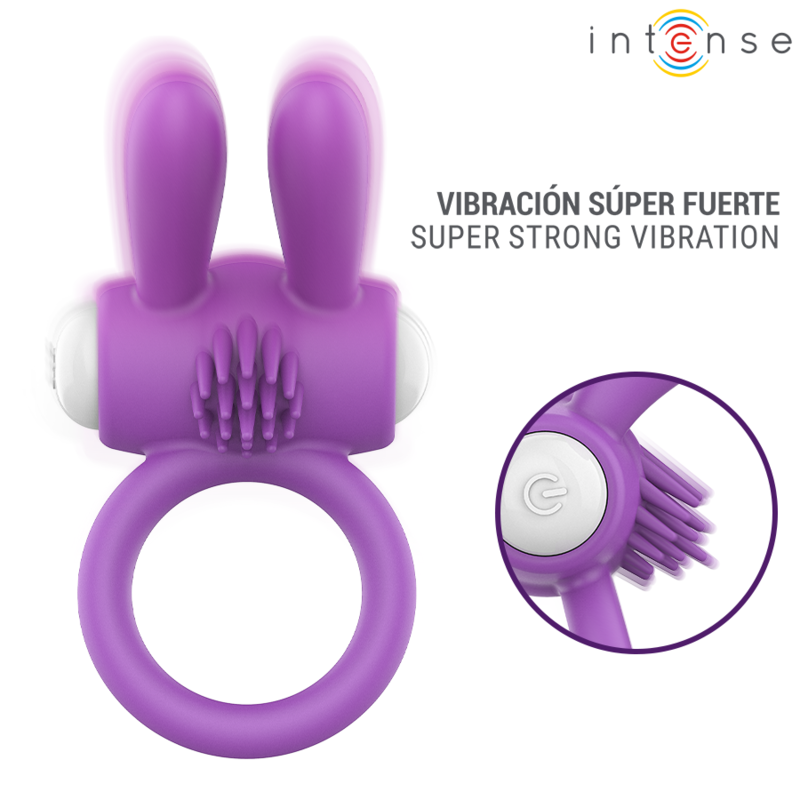 Intense - Anel Peniano Vibratório Hopps com Estimulação Clitórica Roxo