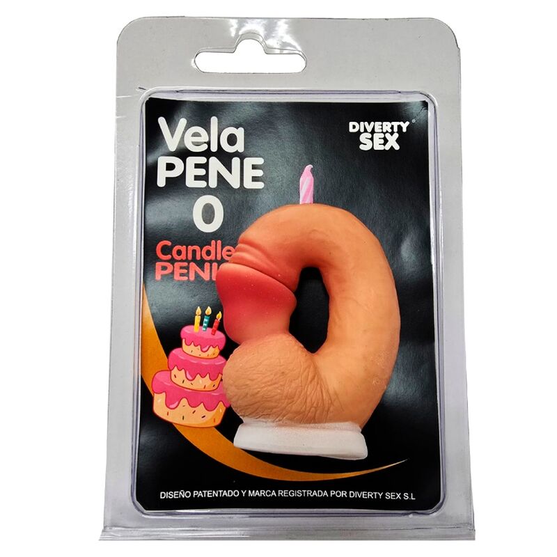 Diablo Picante - Vela em Formato de Pênis com o Número 0 na Cor da Pele