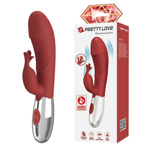 Pretty Love - Vibrador Coelho de Jacarandá 30 Funções Recarregável Via USB Vermelho