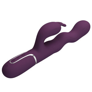 Pretty Love - Vibrador Loursen Rabbit com Movimento de Impulso e 7 Vibrações, Recarregável Via USB, Roxo