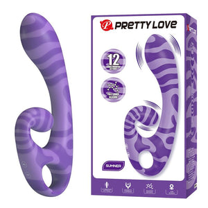 Pretty Love - Summer Vibrador de Duas Pontas com Alça 19 cm Ø 3,5 cm Roxo