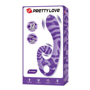 Pretty Love - Summer Vibrador de Duas Pontas com Alça 19 cm Ø 3,5 cm Roxo