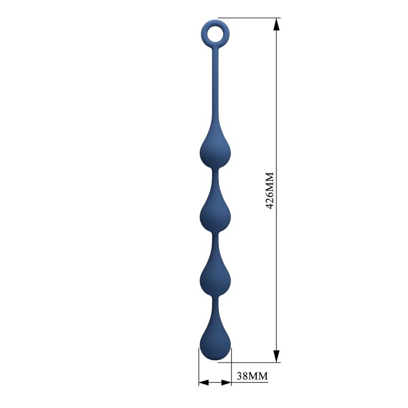 Mr Play - Bolinhas Anal de Silicone Azuis Tamanho G 42,6 cm