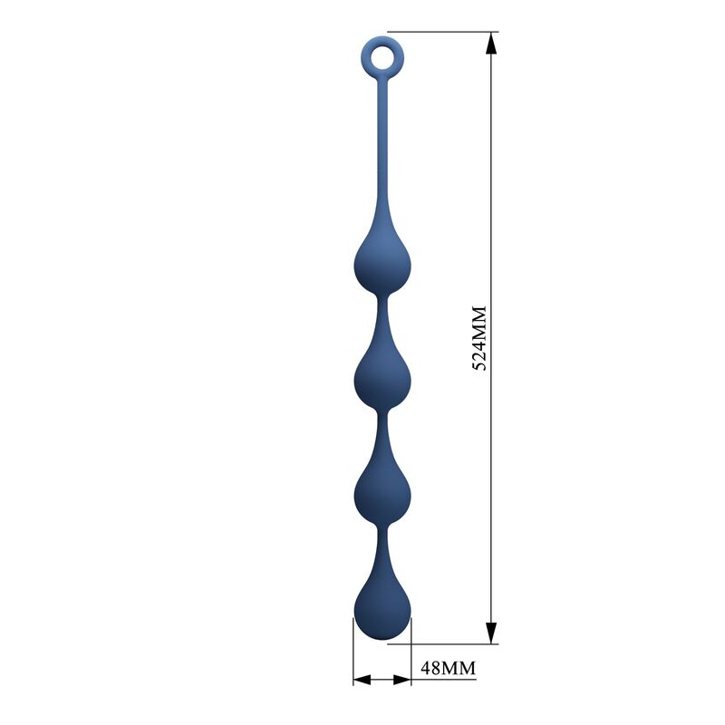 Mr Play - Bolinhas Anal de Silicone Azuis Tamanho XL 52,5 cm