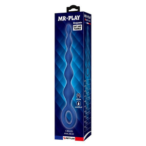 Mr Play - Bolinhas Anal de Silicone Azuis e Plug Anal 20,4 cm