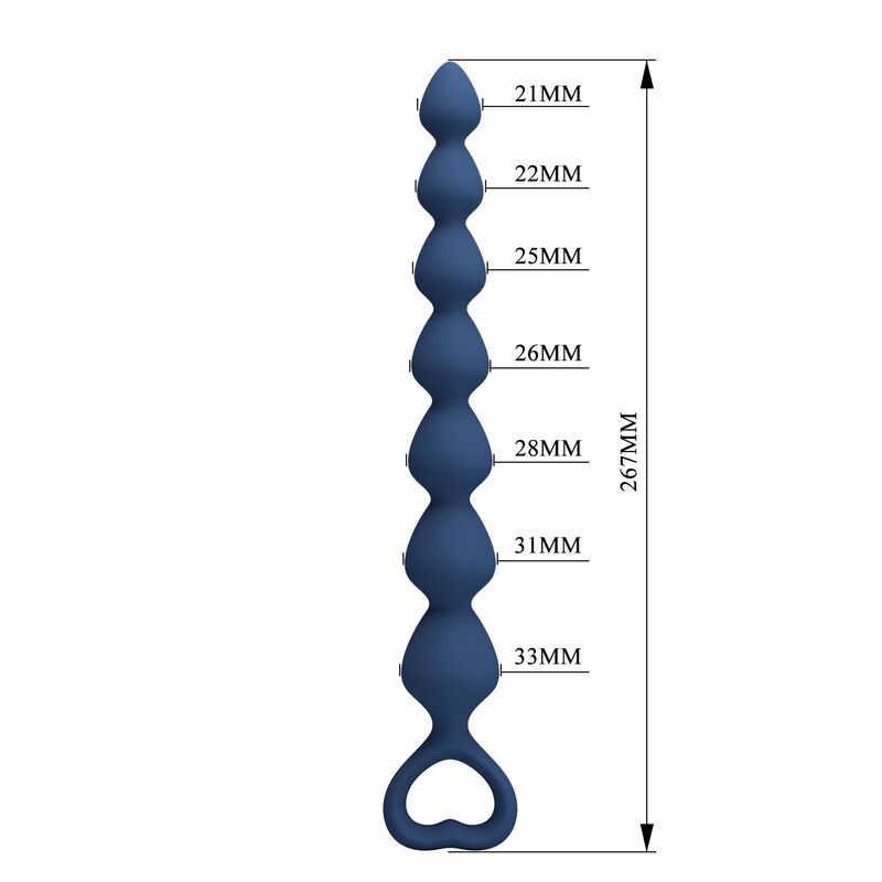 Mr Play - Bolinhas Anal de Silicone Azuis e Plug Anal 26,7 cm