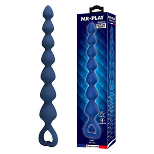 Mr Play - Bolinhas Anal de Silicone Azuis e Plug Anal 26,7 cm