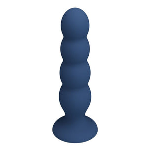 Mr Play - Plug Anal com 4 Bolinhas de Metal e Ventosa Azul
