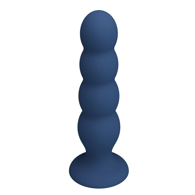 Mr Play - Plug Anal com 4 Bolinhas de Metal e Ventosa Azul