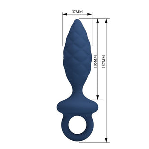 Mr Play - Plug Anal Texturizado com Anel Azul L
