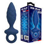 Mr Play - Plug Anal Texturizado com Anel Azul L