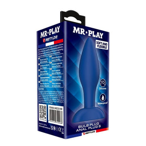 Mr Play - Plug Anal de Silicone Cônico Azul S