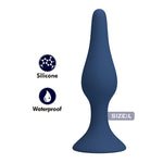 Mr Play - Plug Anal de Silicone Fino Azul L