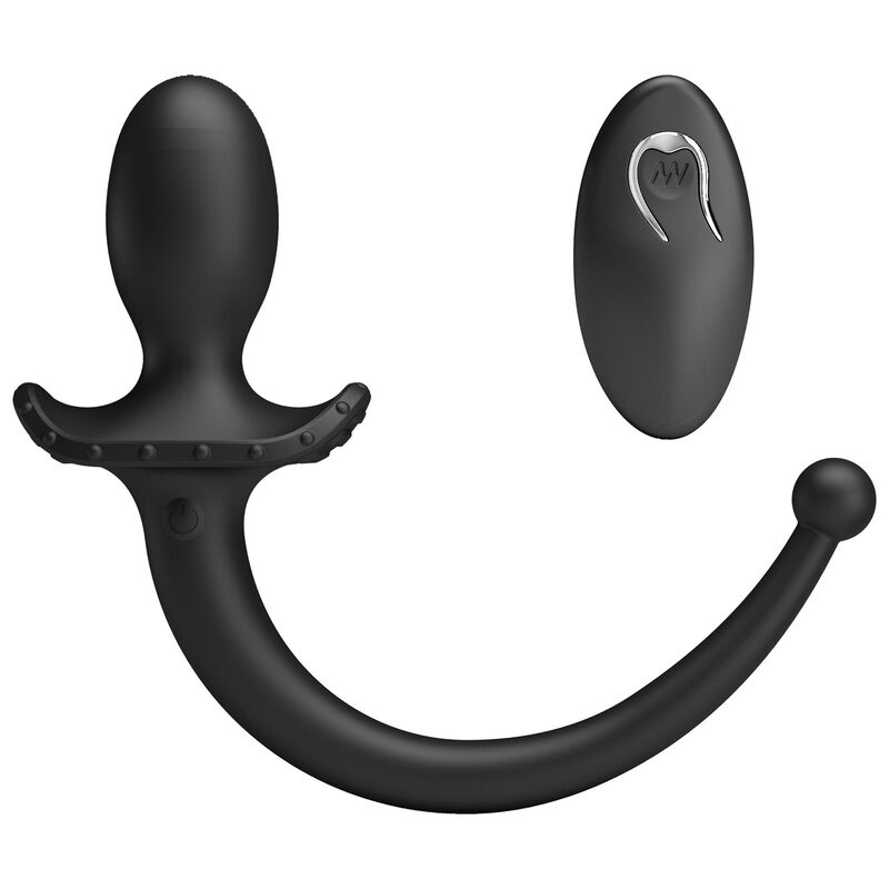 Mr Play - Vibrador Anal e Períneo com Controle Remoto sem Fio, Preto