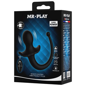 Mr Play - Vibrador Anal e Períneo com Controle Remoto sem Fio, Preto