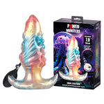 Power Monsters - Plug Anal Inflável Fantasia Tricolor Leviathan de Ébano 18 cm