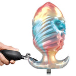 Power Monsters - Plug Anal Inflável Fantasia Tricolor Leviathan de Ébano 18 cm