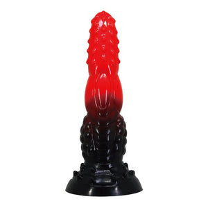 Power Monsters - Dildo de Fantasia Dragão de Fogo com Ventosa 24,5 cm Ø 5,8 cm Vermelho e Preto