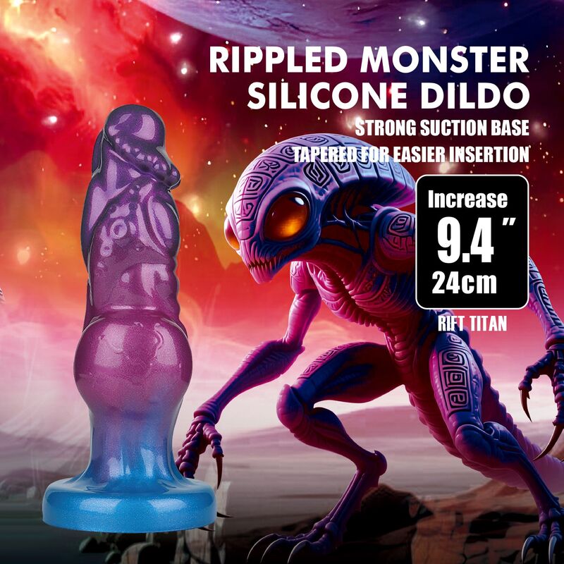 Power Monsters - Rift Titan Bicolor Dildo de Silicone Inflável Fantasia 24 cm Ø 5 cm