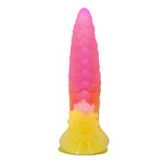 Power Monsters - Dildo Ondulado Monster Fantasy com Ventosa 22,5 cm Ø 5,5 cm Rosa e Amarelo