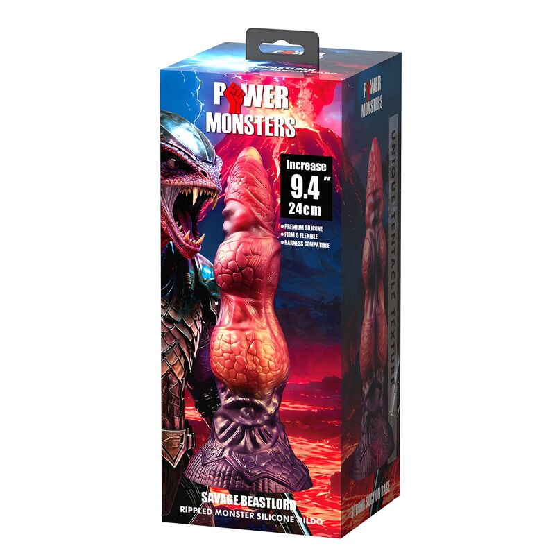 Power Monsters - Savage Beastlord Tricolor Fantasy Silicone Dildo 24 cm Ø 5 cm
