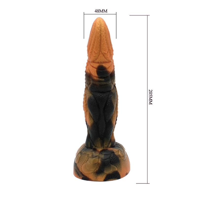Power Monsters - Dildo de Silicone Fantasia Tiranossauro Bicolor 20,5 cm Ø 5 cm