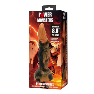 Power Monsters - Dildo de Silicone Fantasia Tiranossauro Bicolor 20,5 cm Ø 5 cm