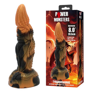 Power Monsters - Dildo de Silicone Fantasia Tiranossauro Bicolor 20,5 cm Ø 5 cm