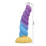 Power Monsters - Unicórnio Tricolor Fantasia de Silicone 22 cm Ø 5 cm